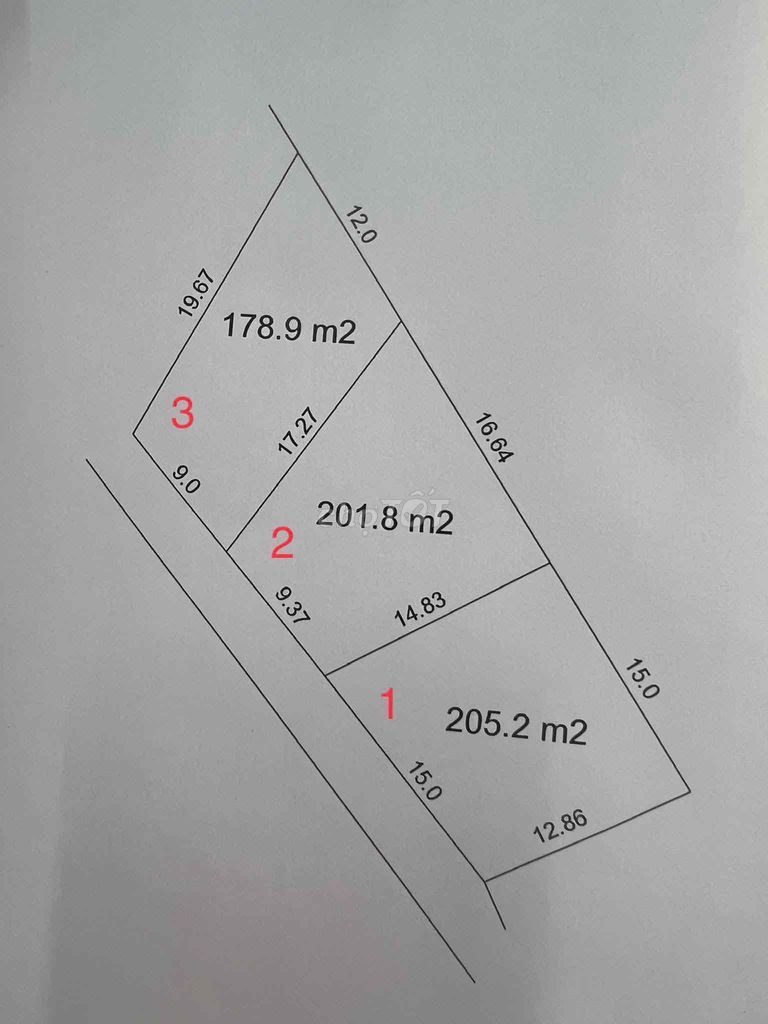 Bán đất 205m² full thổ cư ngang 15m giá 265 triệu tại Xã Trà Giang