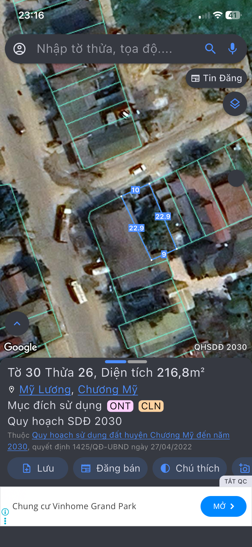 Bán đất 216.8m² có sẵn 140m² thổ cư ngang 10m giá 4 tỷ tại Xã Trần Phú