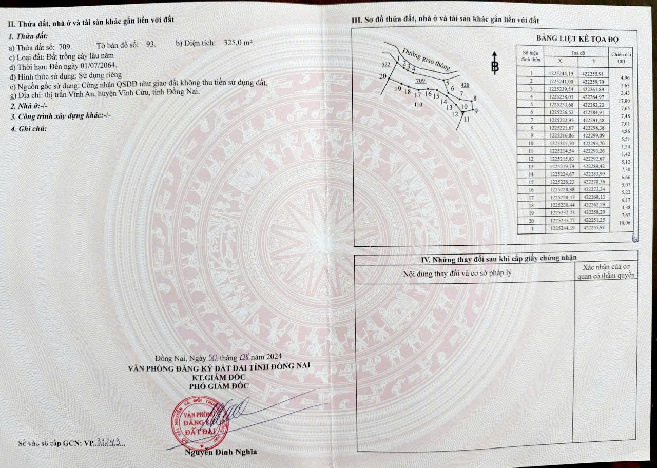 Bán 325 m2 đất CLN ngang 18m chỉ 120 tr