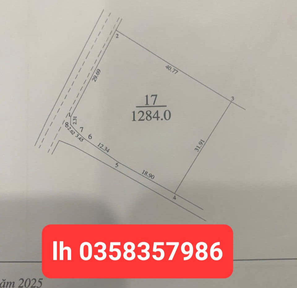 Bán đất 1284m² ngang 30m giá 6.99 tỷ Xã Trung Giã