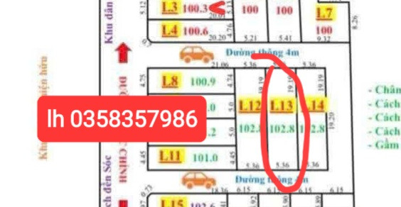 Bán đất 102.8m² ngang 5.36m giá 1.6 tỷ Xã Trung Giã