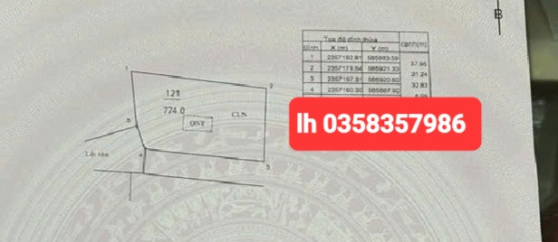 Bán đất 774m² ngang 21.24m giá 6.9 tỷ Xã Trung Giã