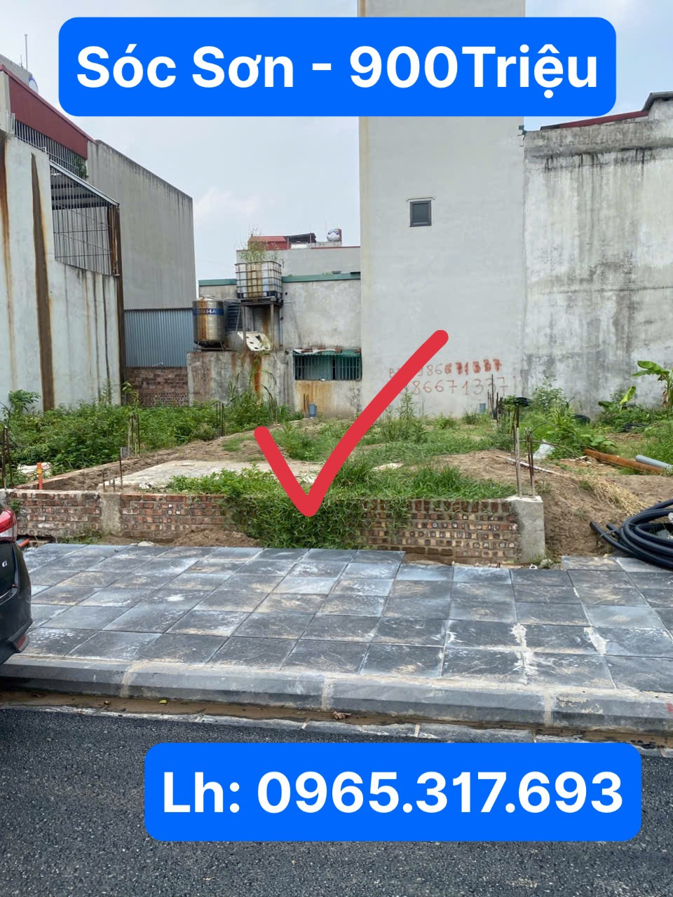 Bán Đất 100m2 có sẵn 100 m2 thổ cư giá 890 triệu tại - Chọn - Xã Trung Giã Huyện Sóc Sơn Hà Nội