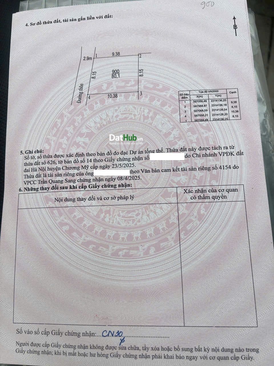 Cần bán đất Trường Yên Chương Mỹ, 100m ra QL6, Sát chợ Trường Yên và trường học