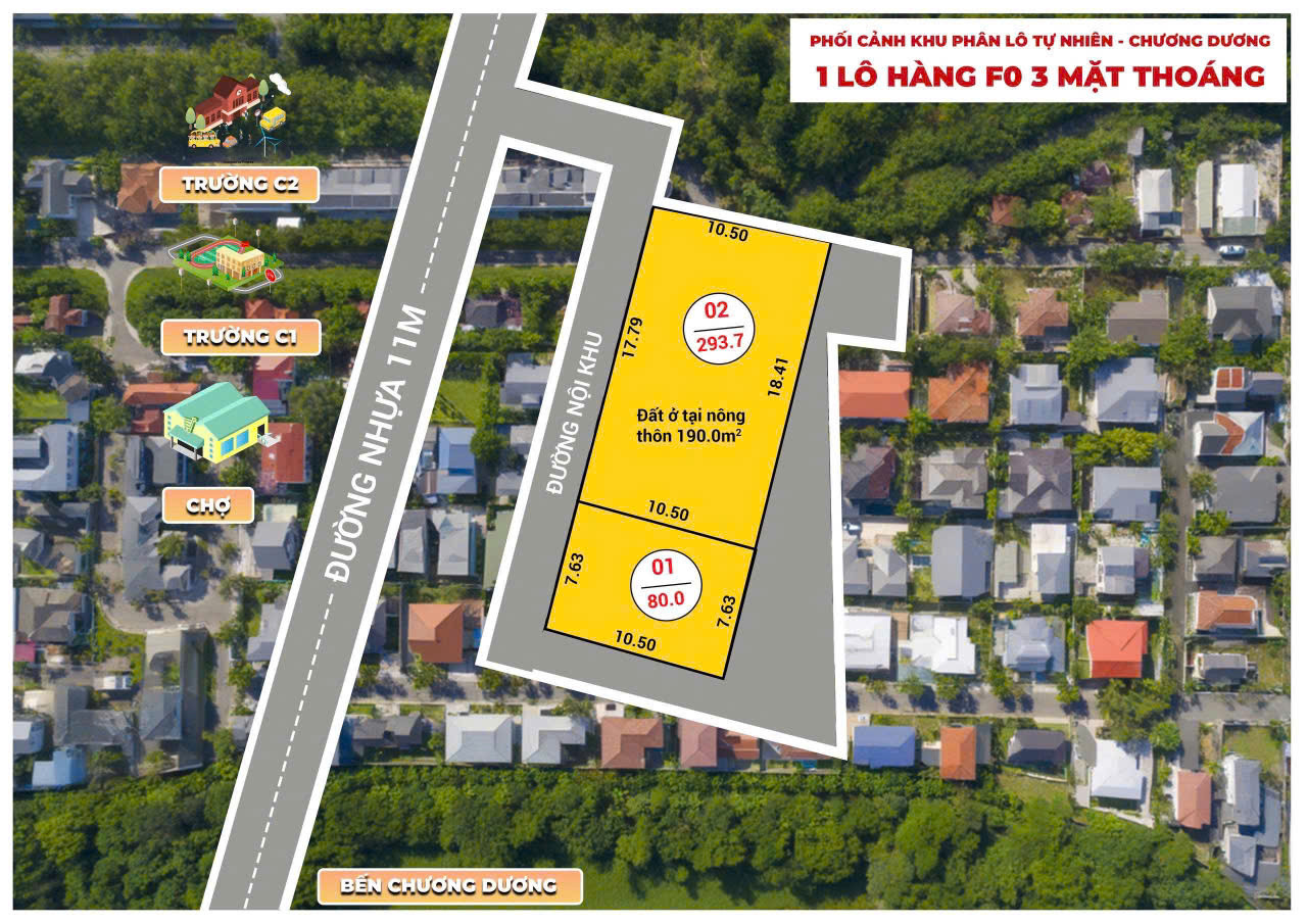 siêu phẩm đất 3 mặt thoáng trung tâm xã tự nhiên 80m2, hơn 3 tỷ
