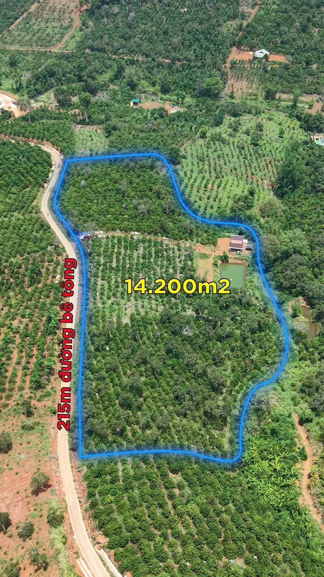 Bán đất 14200m² ngang 115m giá 3.8 tỷ tại Xã Tuy Đức