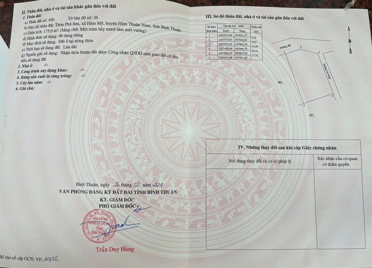 Bán đất 175m² full thổ cư ngang 10m giá 790 triệu tại Xã Tuyên Quang