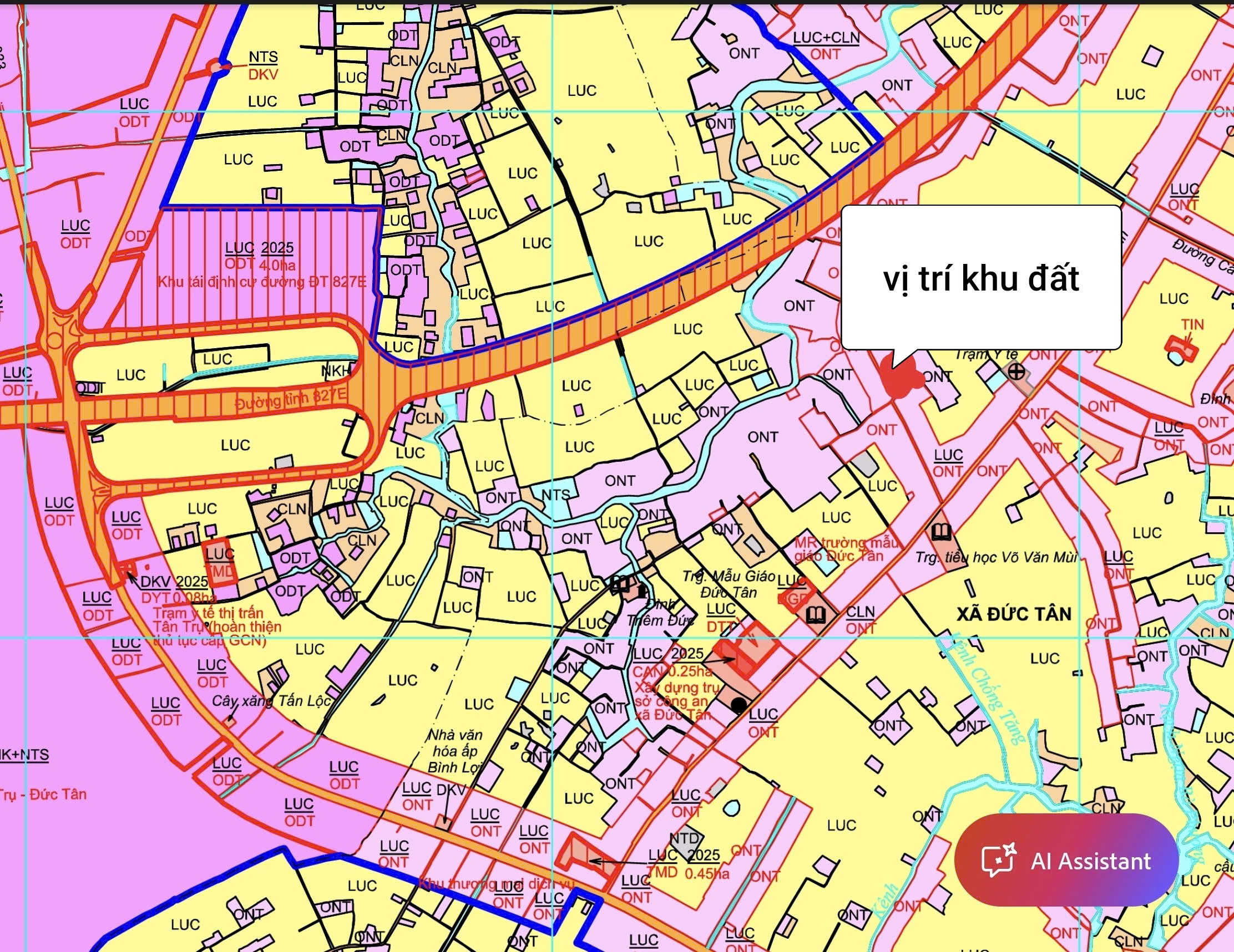 Bán đất 1600m² ngang 30m giá 2.56 tỷ Xã Vàm Cỏ