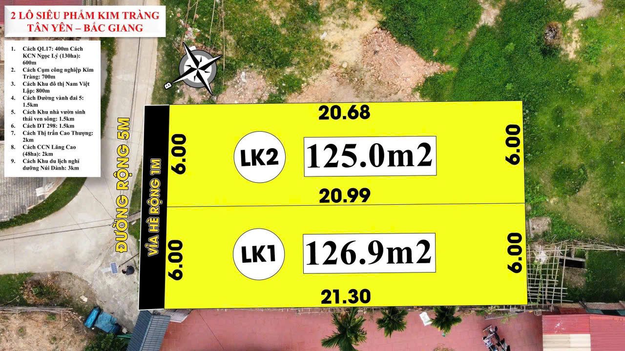 DUY NHẤT 1 LÔ SIÊU PHẨM KIM TRÀNG GIÁ CHỈ 6.3TR/M² - GẦN SÁT QL 17