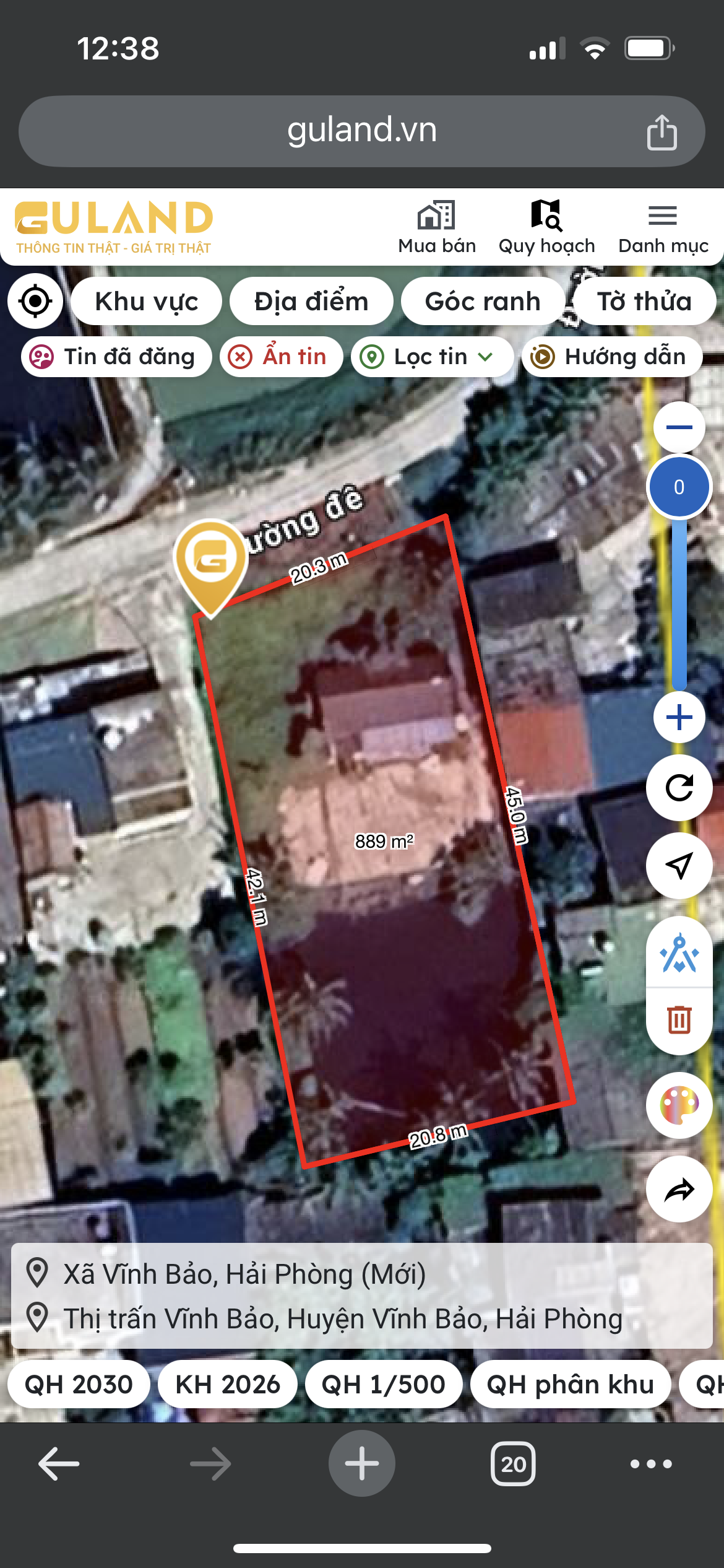 Bán đất 865.9m² có sẵn 200m² thổ cư ngang 20m giá 5 tỷ tại Xã Vĩnh Thuận