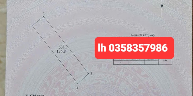 Bán đất 125.8m² ngang 5m giá 600 triệu Xã Vô Tranh