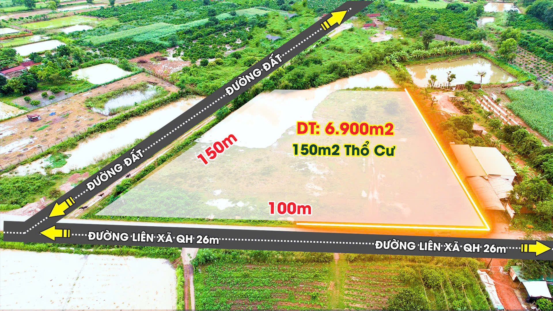 Bán đất 4473.5m² có sẵn 150m² thổ cư ngang 80m giá 4.8 tỷ tại Xã Vụ Bổn