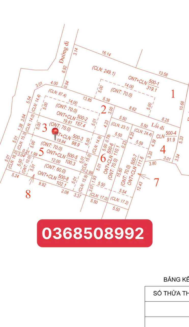 Bán đất 98,9m² ngang 5m giá 780 triệu Xã Xuân Cẩm