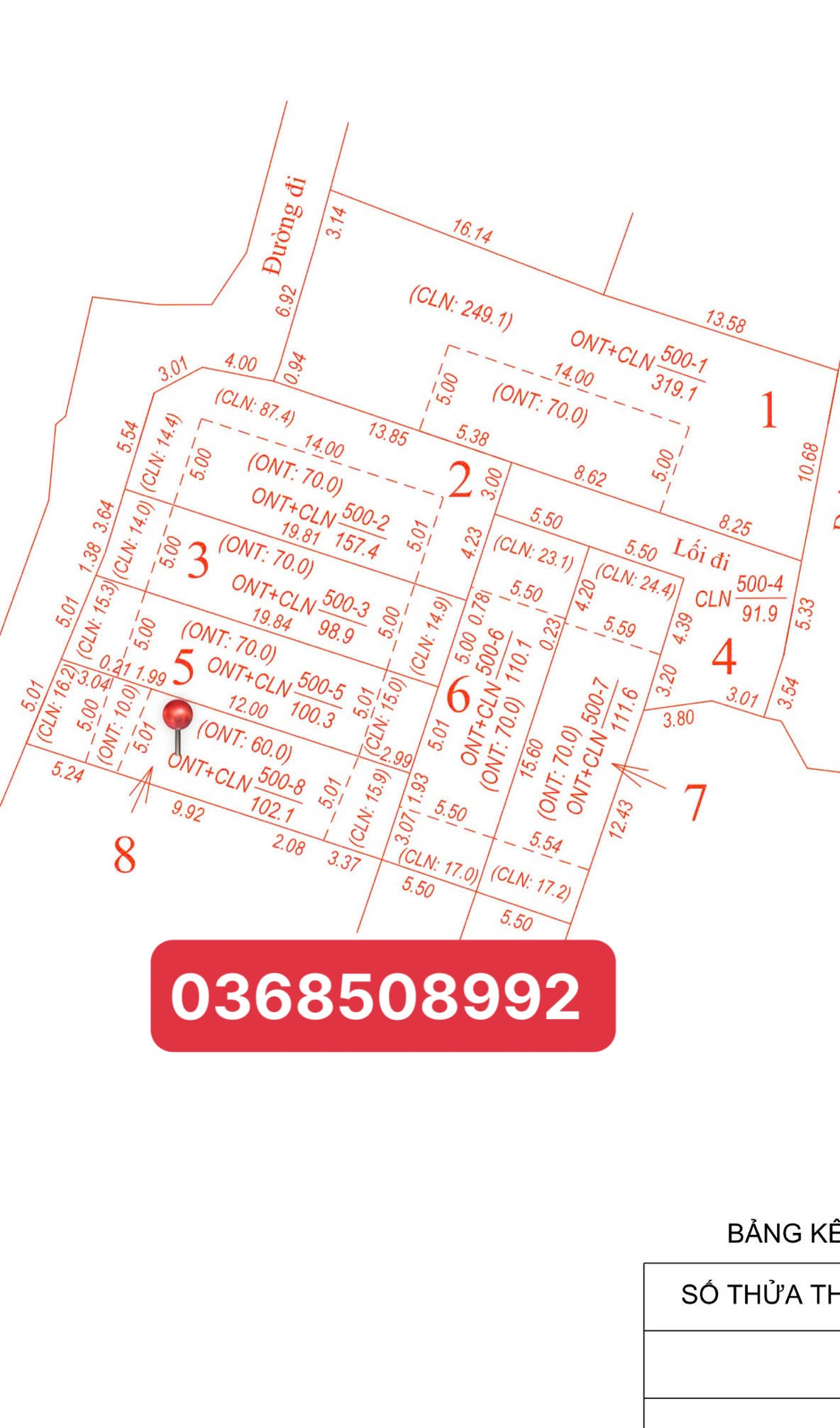 Bán đất 102,1m² ngang 5m giá 780 triệu Xã Xuân Cẩm