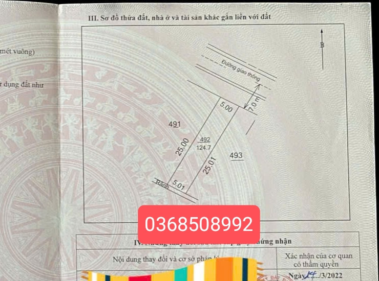 Bán đất 124,7m² ngang 5m giá 2.5 tỷ Xã Xuân Cẩm
