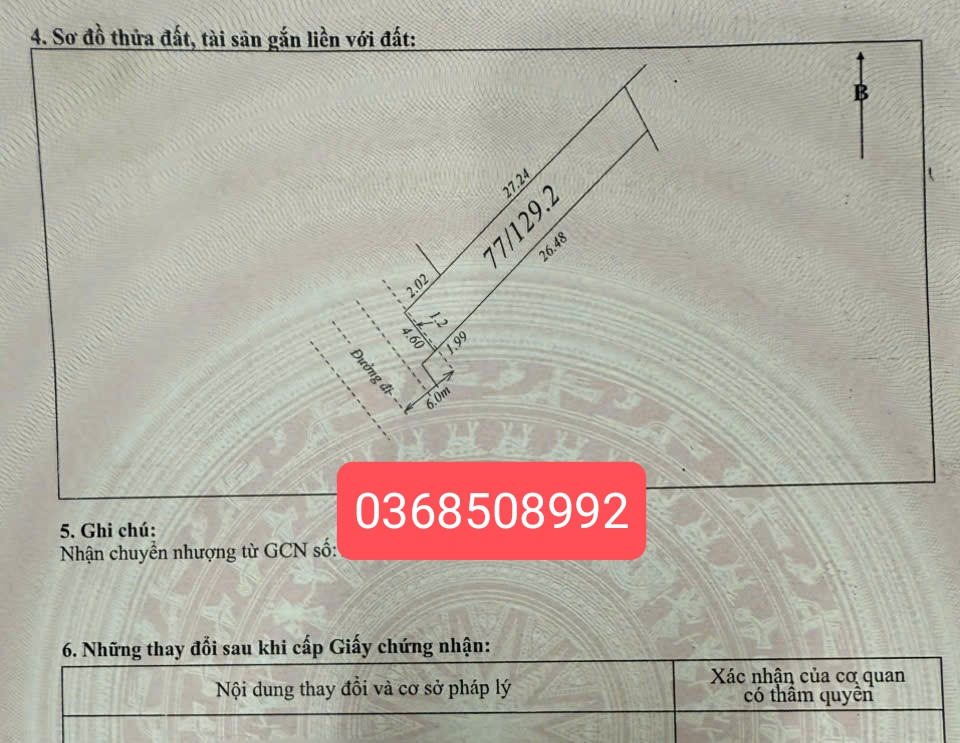 Bán đất 129m² ngang 4,6m giá 2.9 tỷ Xã Xuân Cẩm