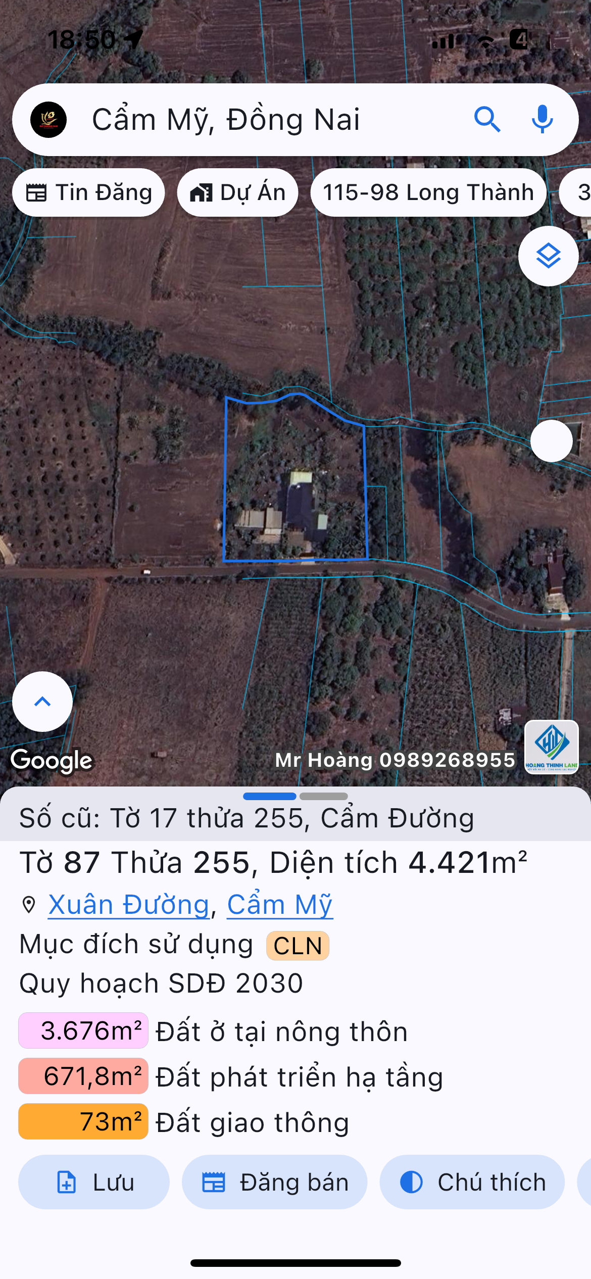 Bán nhà 4420.6m² ngang 64m giá 13.5 tỷ Xã Xuân Đường