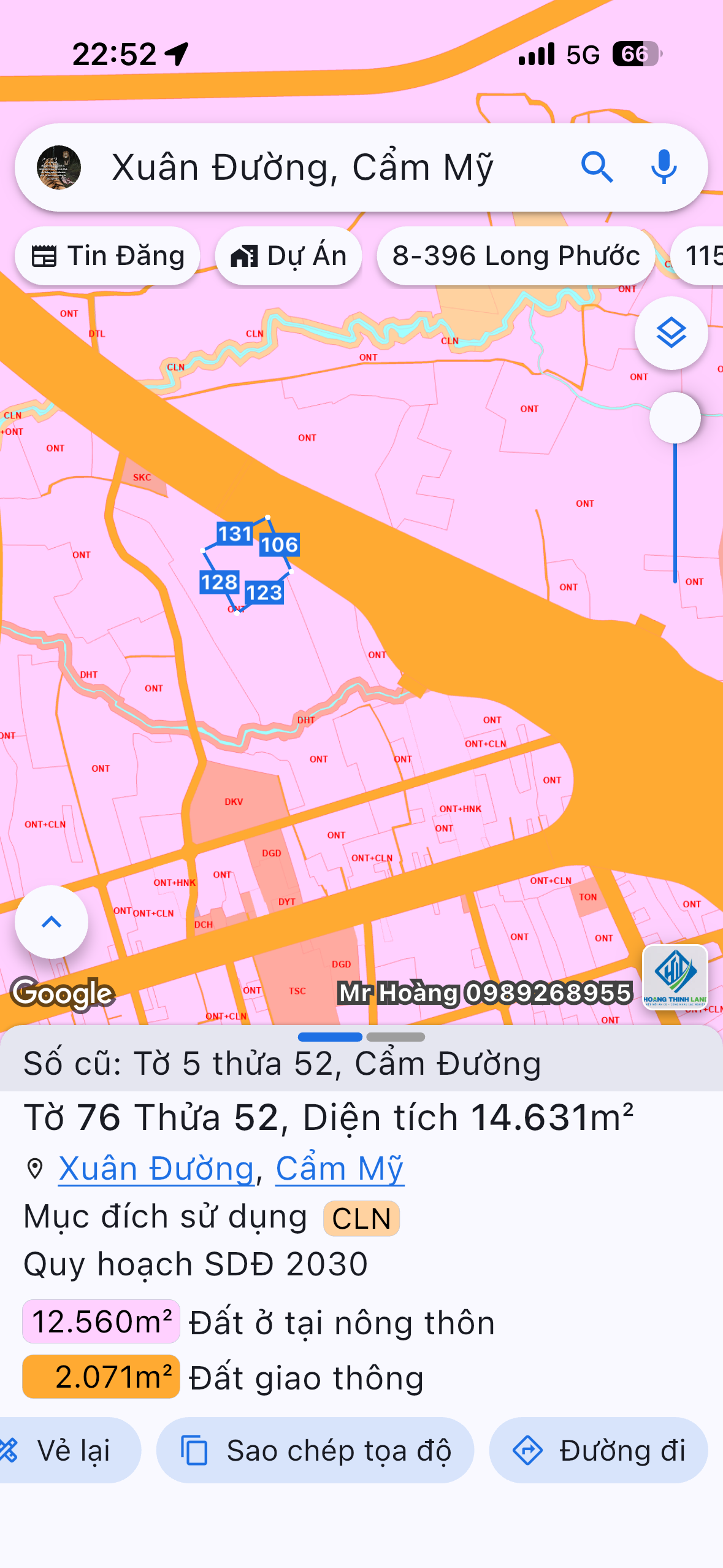 Bán đất 14631m² ngang 100m giá 20 tỷ tại Xã Xuân Đường
