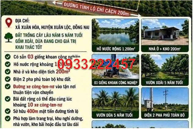 ⭐Cần bán gấp lô đất 4ha tại xã Xuân Hoà (Xuân Lộc), TP.Đồng Nai, chỉ 3.6 tỷ/ha - 0933222457