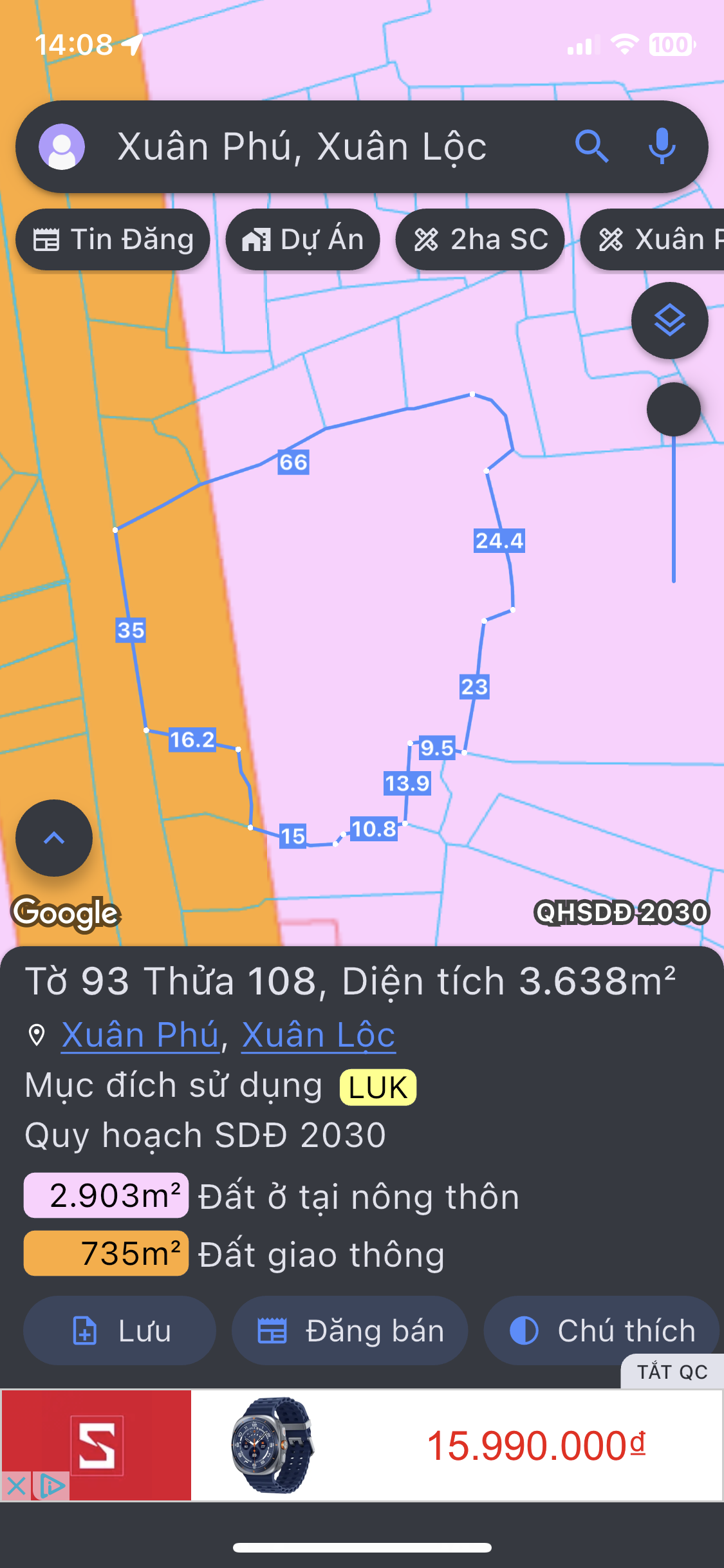 Bán Đất 11000m² giá 7.5 tỷ tại Xã Xuân Phú Đồng Nai