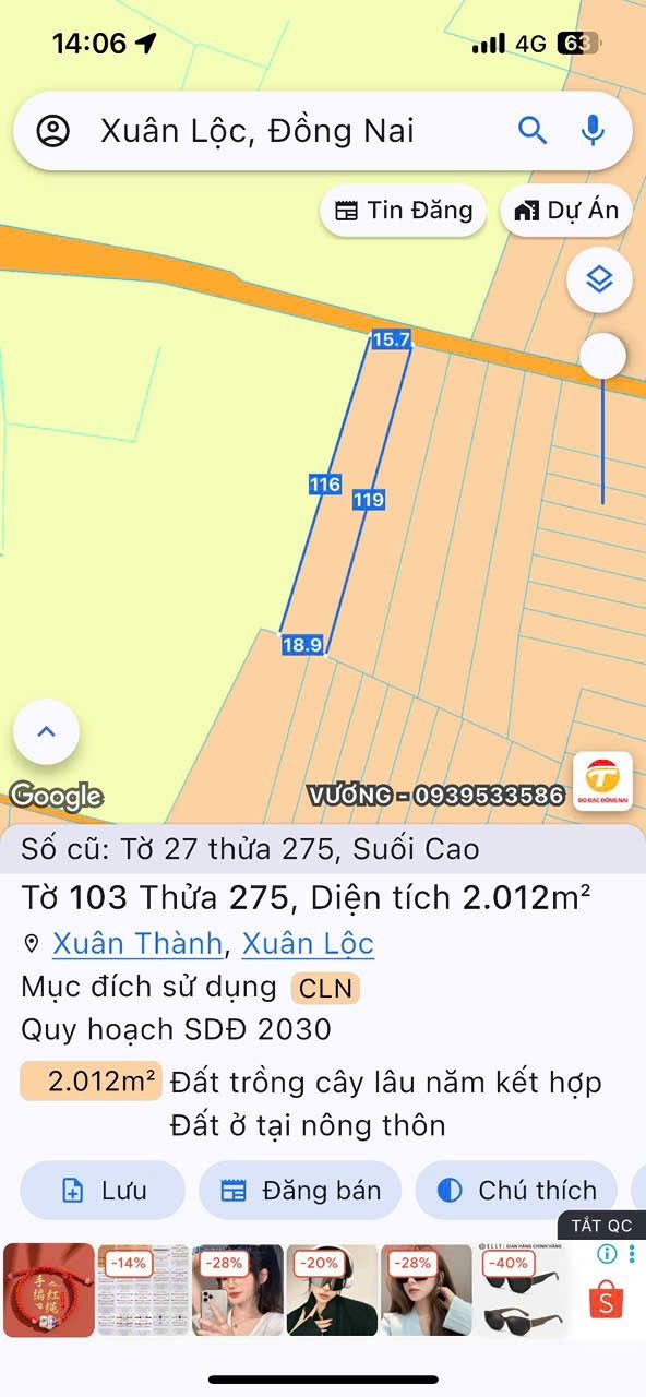 Cần bán 2012 m đất trồng cây lâu năm + quy hoạch đất ở ( ONT) , vị trí ra quốc lộ 5 phút , ngang 15 m 7 dài 119 m , nở hậu 18 m 9 . Rất đẹp .