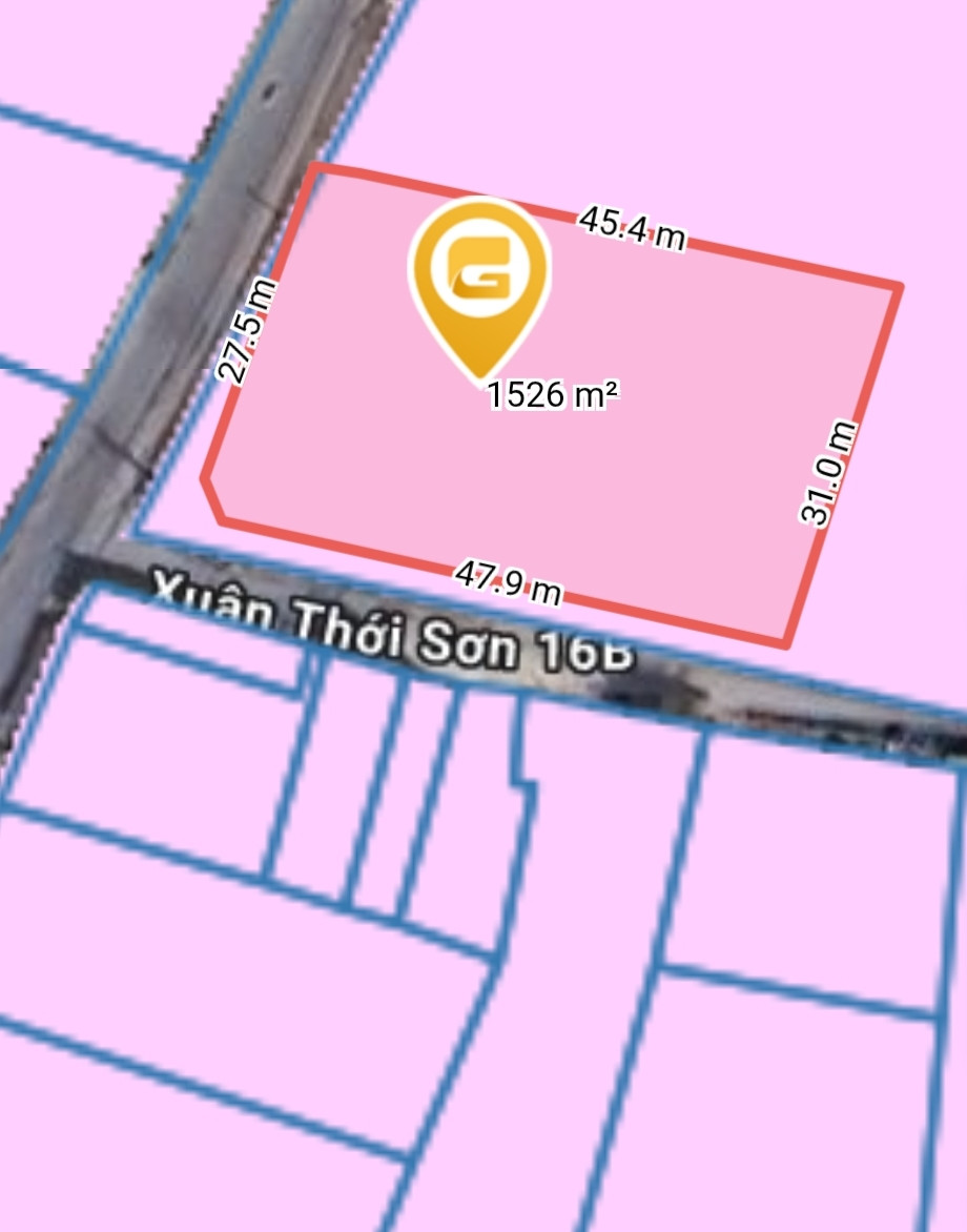 Bán đất 1752.1m² ngang 34m giá 29 tỷ Xã Xuân Thới Sơn