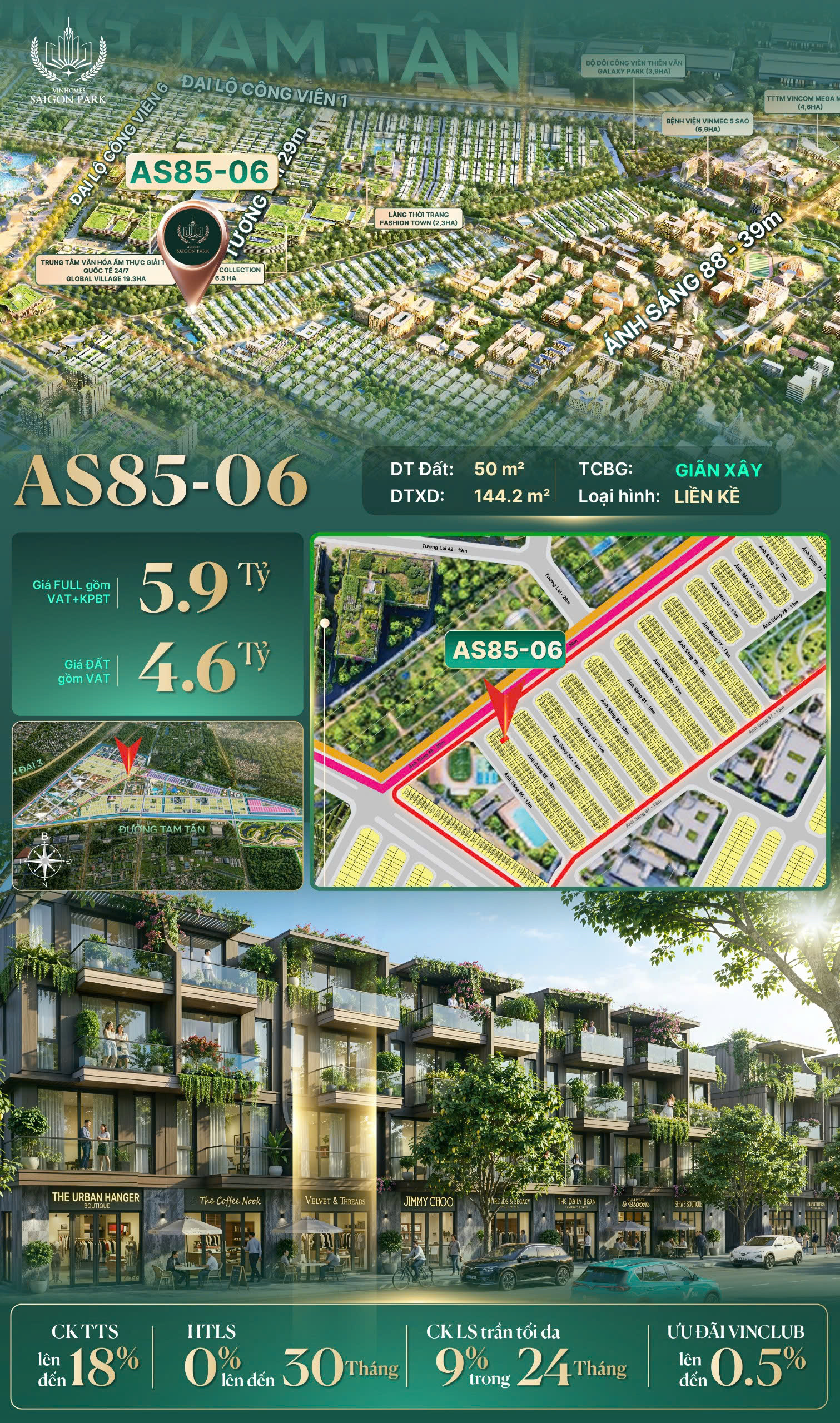 🔥Nhà Phố Liền Kề AS85-06 , GIÃN XÂY GIÁ TỐT NHẤT VINHOMES SAIGON PARK 🔥