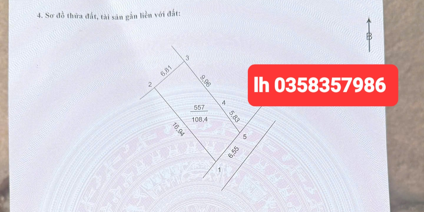 Bán đất 108.4m² ngang 6.81m giá 3.5 tỷ Xã Yên Lãng