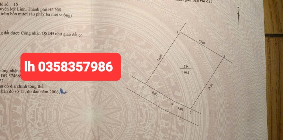 Bán đất 146.3m² ngang 10.86m giá 3.88 tỷ Xã Yên Lãng
