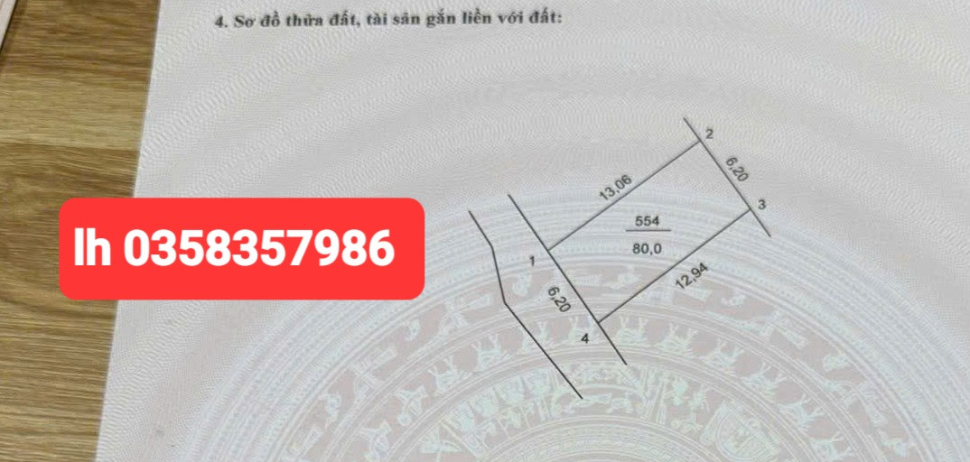 Bán đất 80m² ngang 6.2m giá 2.5 tỷ Xã Yên Lãng