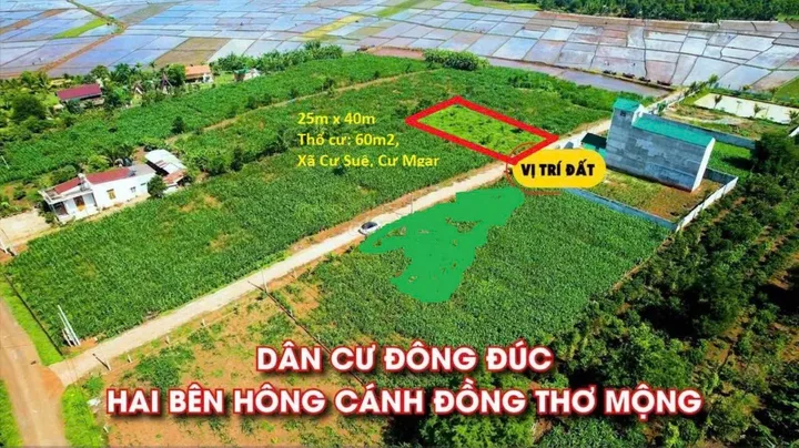 Bán đất 788.8m² ngang 20m giá 760 triệu tại Xã Cư Suê Huyện Cư M'gar