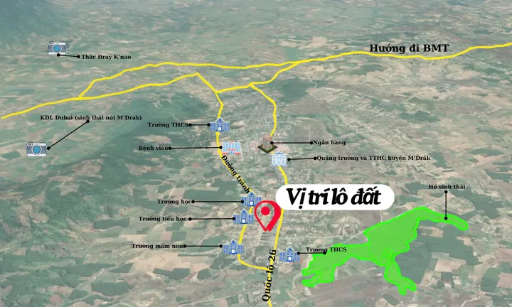 Bán đất đấu giá trung tâm thị trấn M'Đrăk - Trục chính Đặc khu Kinh tế lên Tây Nguyên - 0896681316