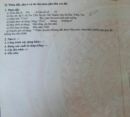 Bán lô đất nở hậu -hiện trạng 2 mặt đường , gần cao tốc biên hòa - vũng tàu , cách đường vành đai 4 khoảng 7-8 km, thích hợp cho đầu tư