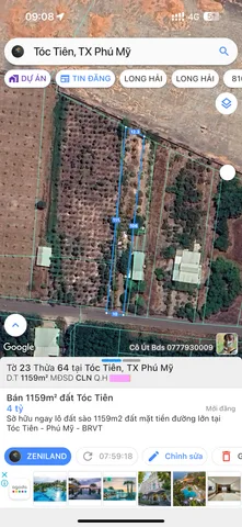 Bán lô đất mặt tiền đường Mỹ Xuân Tóc Tiên