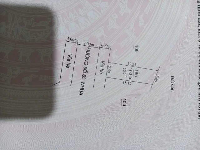 Bán 103 m2 đất thổ cư 100%  Phú Tân TDM Bình Dương vị trí đẹp thoáng mát xây nhà ở quá ok luôn
