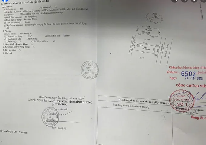 Anh chủ gửi bán căn nhà 1 trệt 2 tầng lầu Tọa lạc tại đường N12 khu dân cư Phú Hoà 1 Diện tích: 6x20 full thổ cư Giá:  7 tỷ xx