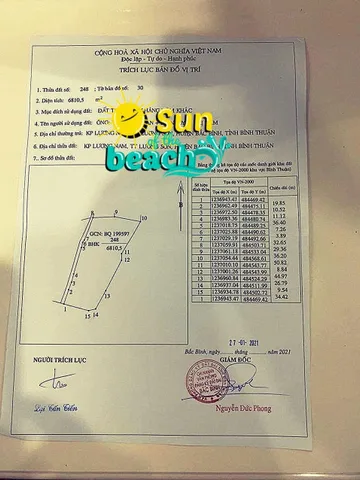 Bán đất 6810m² ngang 50m giá 680 triệu tại Thị trấn Lương Sơn Huyện Bắc Bình