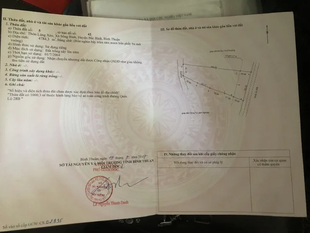 Bán đất 4784m² ngang 55m giá 6.5 tỷ tại Thị trấn Lương Sơn Huyện Bắc Bình