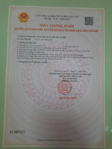 Bán lô đất thổ cư tại Lái Thiêu 116 giá tốt