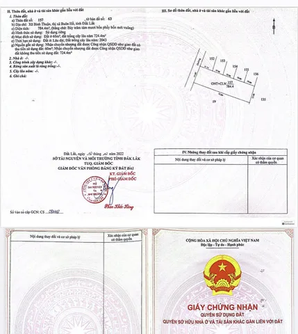 Bán đất 784m² ngang 15m giá 750 triệu tại Xã Bình Thuận Thị xã Thị Xã Buôn Hồ