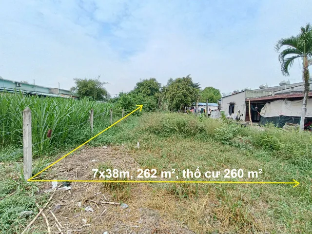 Bán đất xã Tân Thạnh Đông Củ Chi, đường đá 6m, 7x38m, 262m2, dân cư đông, gần KCN tiện xây nhà trọ, giá chỉ 2,9 tỷ