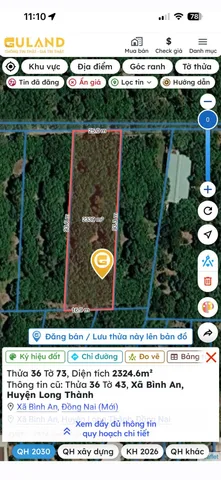 Bán đất 2325m² 8.5 tỷ tại Xã Bình An Huyện Long Thành