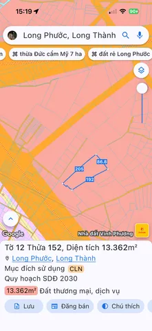 Bán đất 2500m² 8.75 tỷ tại Xã Long Phước Huyện Long Thành
