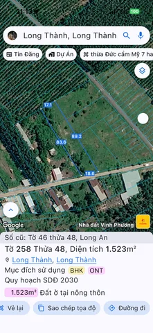 Bán đất 3543m² 30.12 tỷ tại Xã Long An Huyện Long Thành