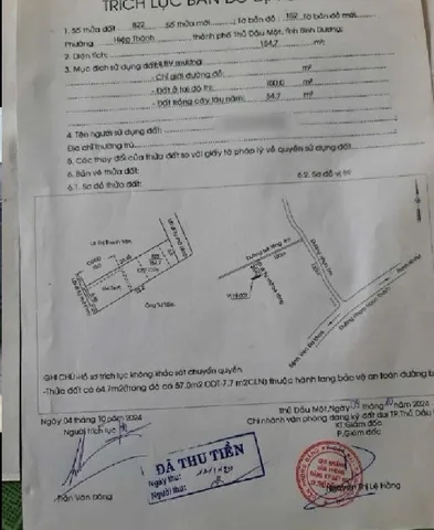 Bán đất 116.2m² 2.39 tỷ tại Phường Hiệp Thành Thành phố Thủ Dầu Một