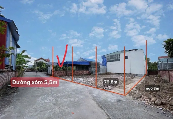Bán đất 81m2m² 1.82 tỷ tại Xã Thiên Hương Huyện Thuỷ Nguyên. mặt đường thôn 5m. liên hệ 0362558882