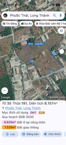 Bán đất 11824m² 53.21 tỷ tại Xã Phước Thái Huyện Long Thành