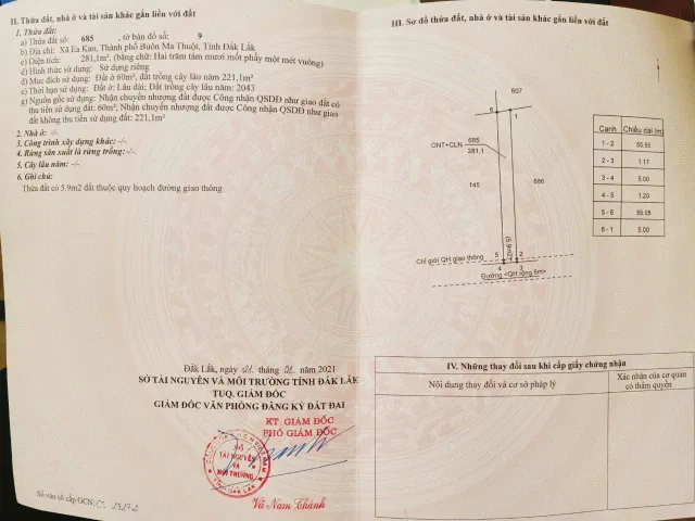 Bán đất Buôn H Rat - 19/5 281.1m² 1200 triệu tại Xã Ea Kao Thành phố Buôn Ma Thuột