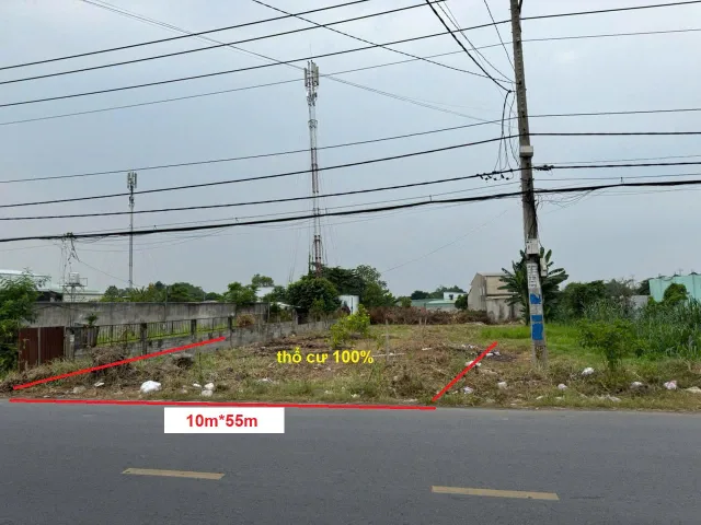 (Đã Bán) Bán đất mặt tiền đường Nguyễn Kim Cương, xã Tân Thạnh Đông Củ Chi, 10x55m, 587m², thổ cư 550m²