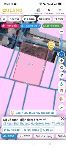 Bán đất 676.9m² 5.5 tỷ tại Xã Xuân Thới Thượng Huyện Hóc Môn